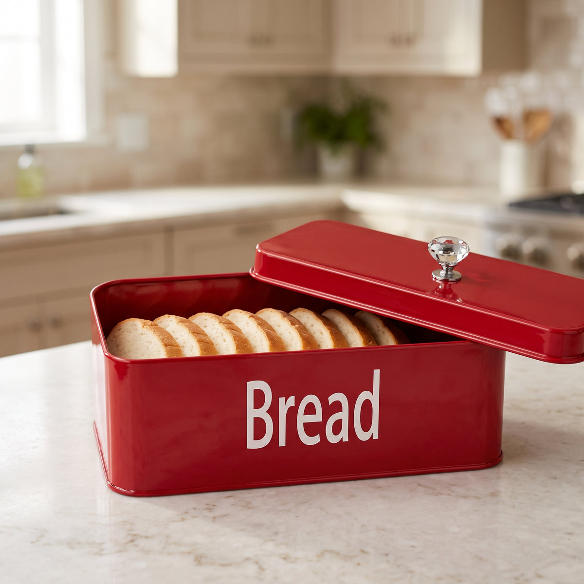 Retro Powder-Coated Bread Bin & Bakery Storage Container