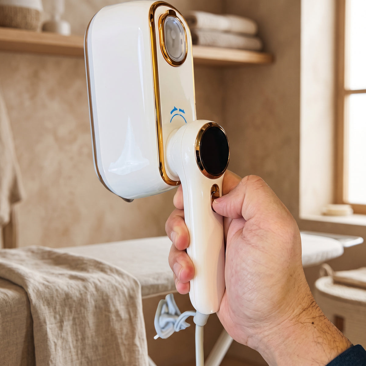 Portable Handheld Garment Steamer โ Foldable Mini Steam Iron with Digital Display