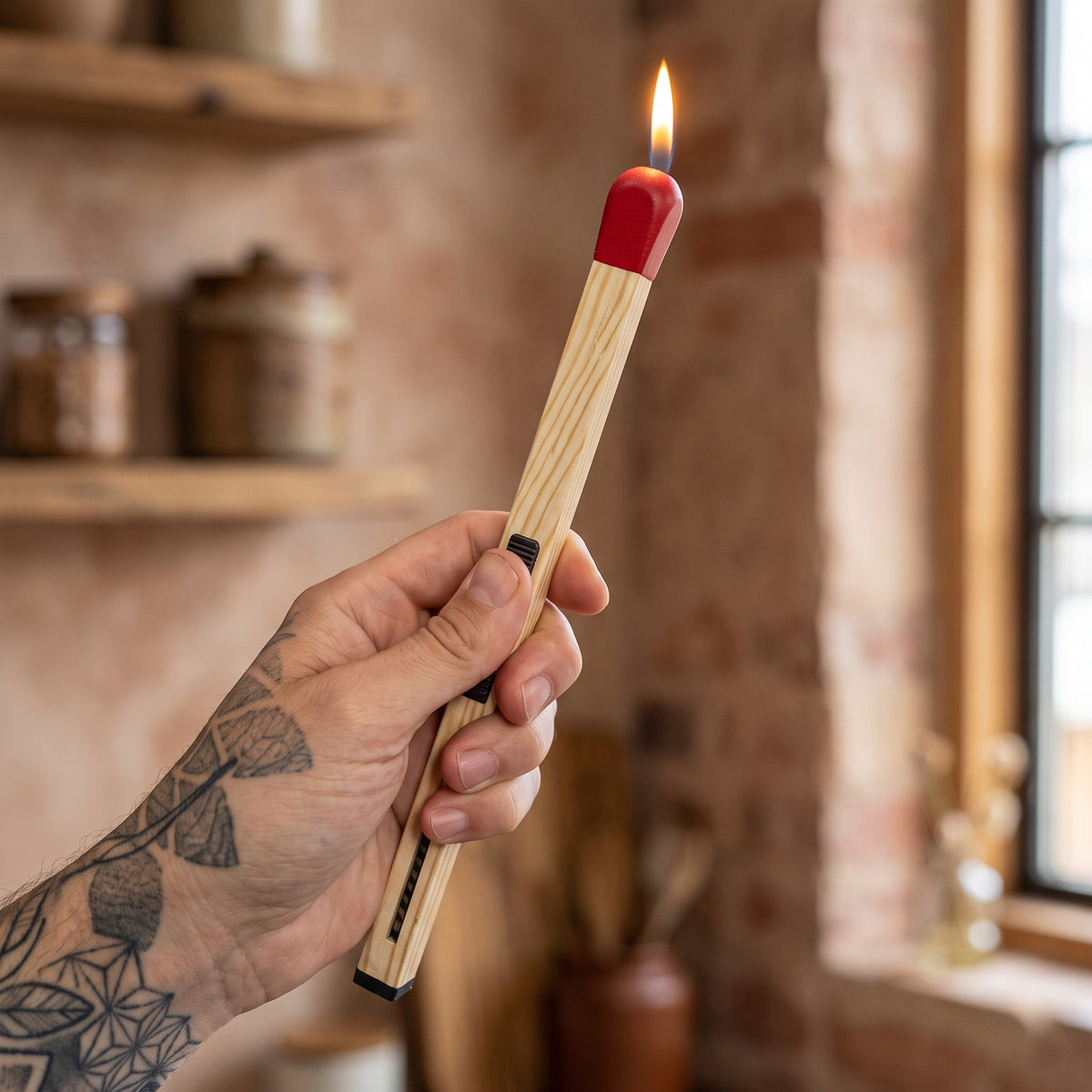Giant Matchstick Gas Lighter – Creative Refillable Kitchen & BBQ Lighter