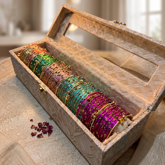 Royal Heritage Bangle Storage Case with Multi-Color Bridal Bangles Set