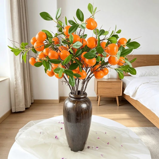 Artificial Orange Fruit Branches – Realistic Faux Citrus Stems for Home Décor